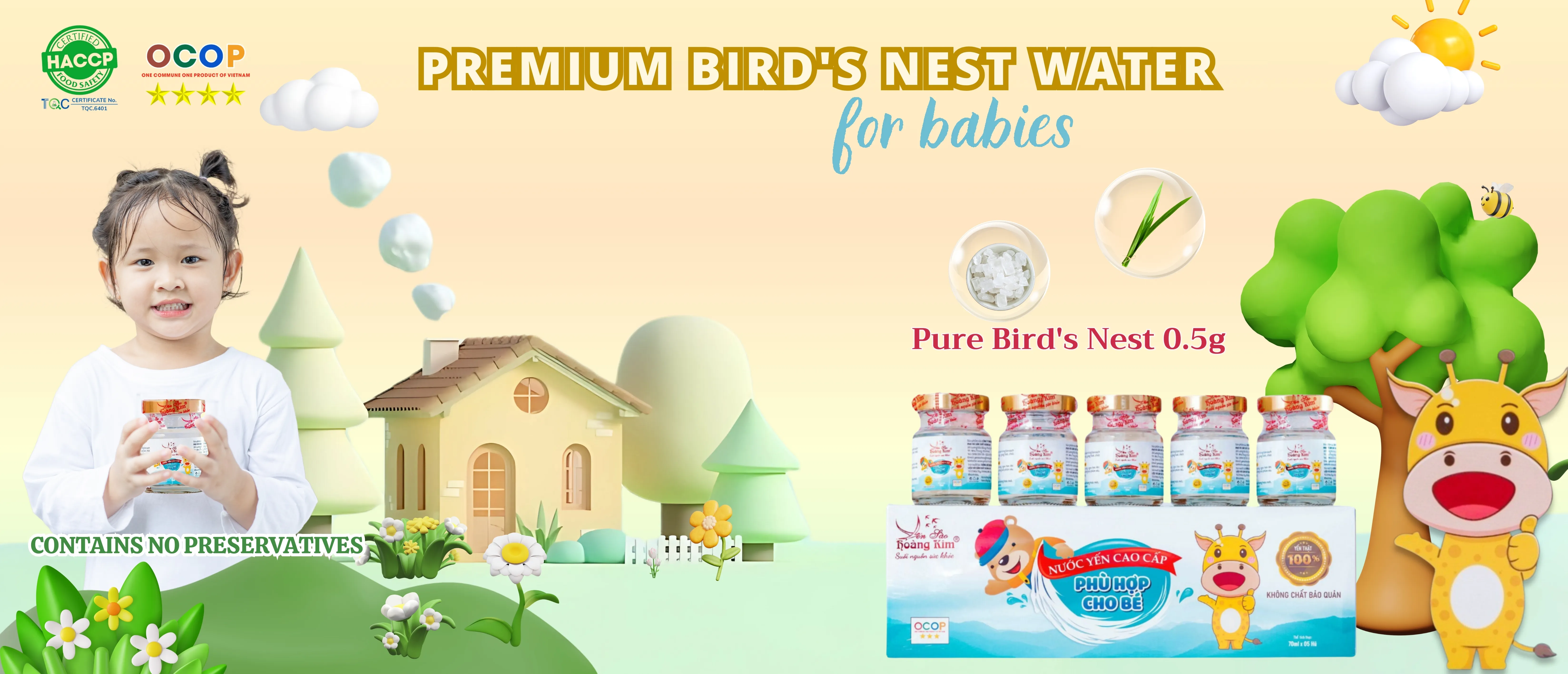 Premium bird's nest drink for babies