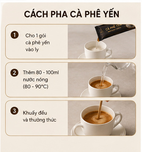 cách pha cà phê yến