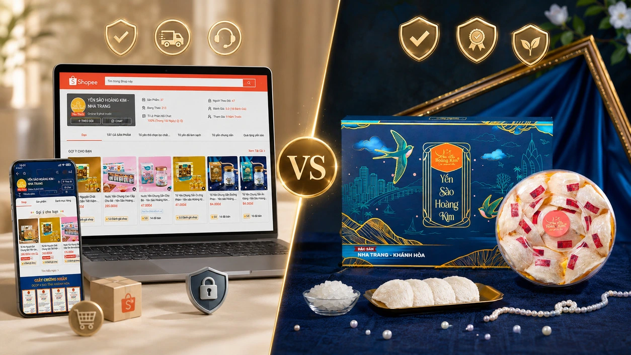 Mua yến sào Hoàng Kim trên Shopee cần lưu ý gì?