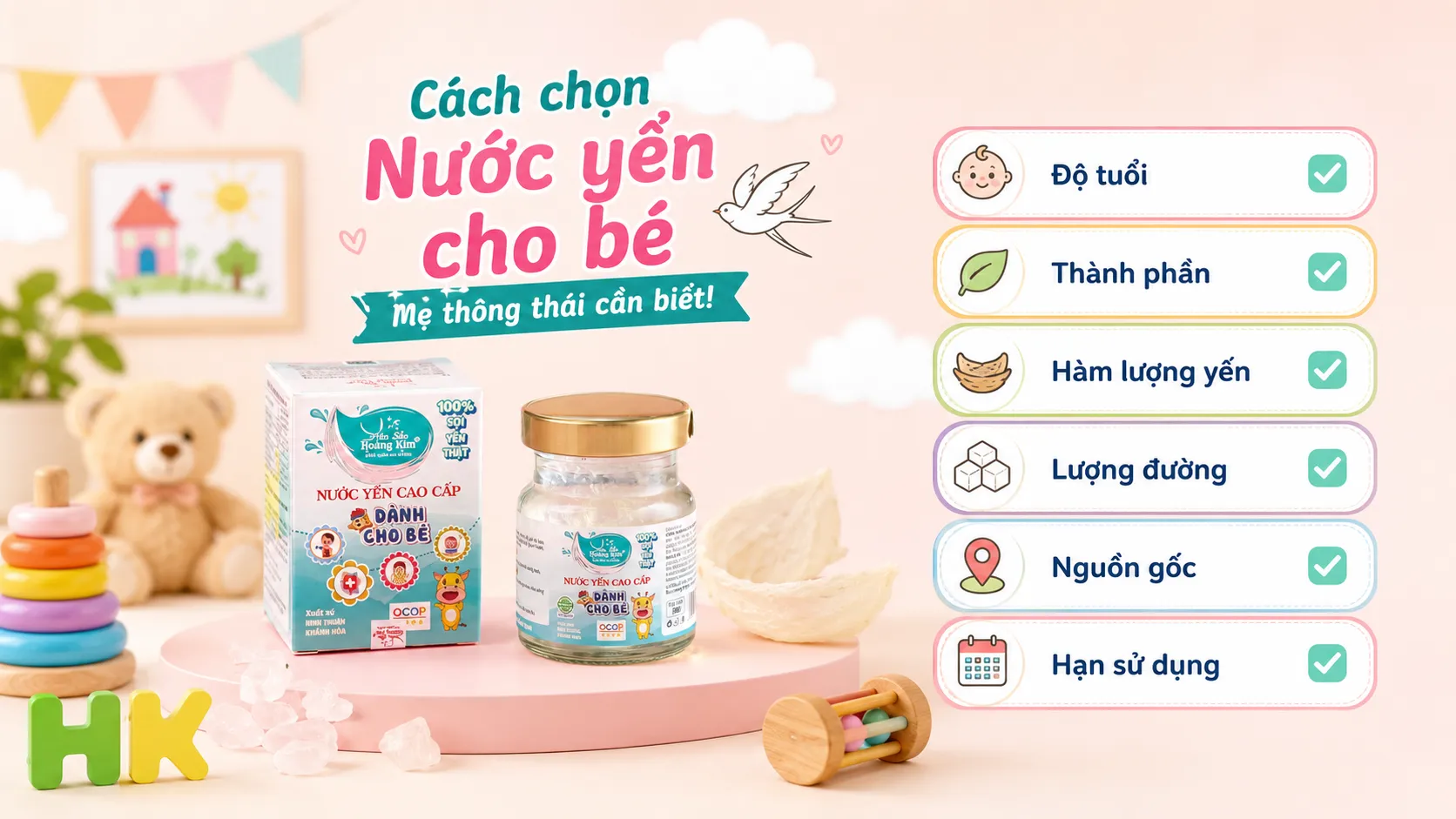 Checklist chọn yến cho bé biếng ăn theo thành phần và độ tuổi